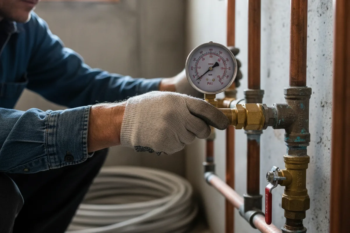 Pressure testing a repaired line during Water Line Repair in Bay Village